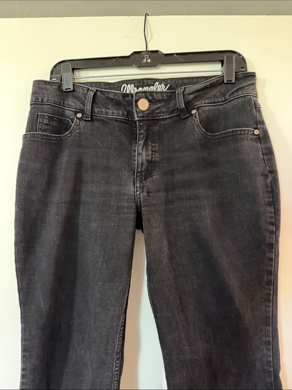 Wrangler Black Flared Wide-Leg Jeans - Picture 3 of 5